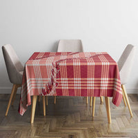 Red Hawaii Palaka Tablecloth Hawaiian Pikake Lei LT05 - Polynesian Pride