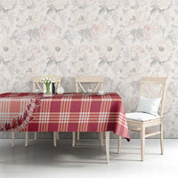 Red Hawaii Palaka Tablecloth Hawaiian Pikake Lei LT05 - Polynesian Pride