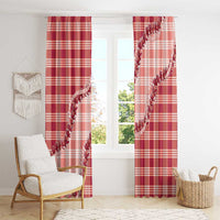 Red Hawaii Palaka Window Curtain Hawaiian Pikake Lei LT05 - Polynesian Pride