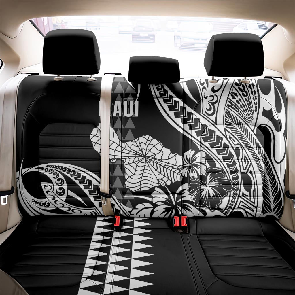 Hawaii Maui Upena Kiloi Back Car Seat Cover Kakau Tribal Pattern Black Version LT05 - Polynesian Pride