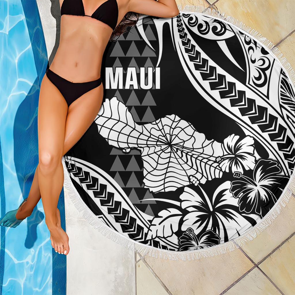 Hawaii Maui Upena Kiloi Beach Blanket Kakau Tribal Pattern Black Version LT05 - Polynesian Pride