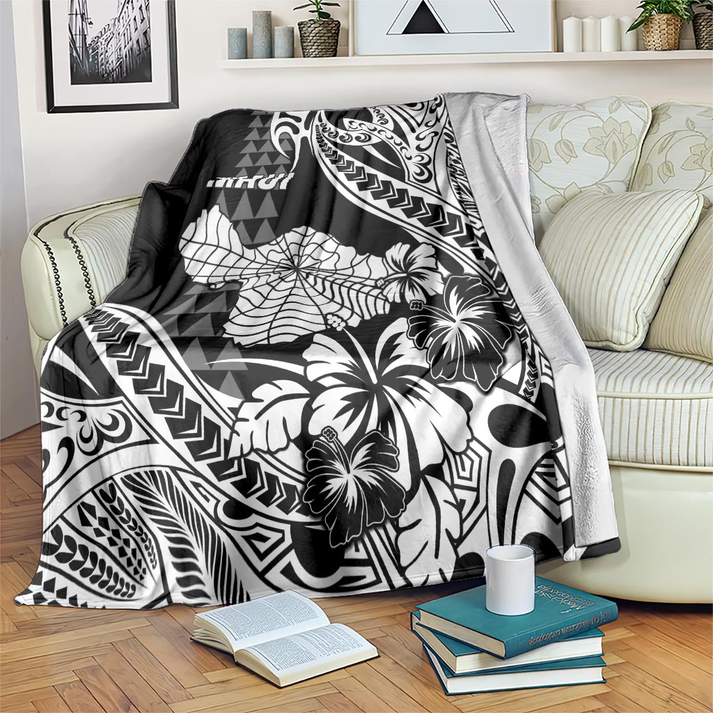 Hawaii Maui Upena Kiloi Blanket Kakau Tribal Pattern Black Version LT05 Black - Polynesian Pride