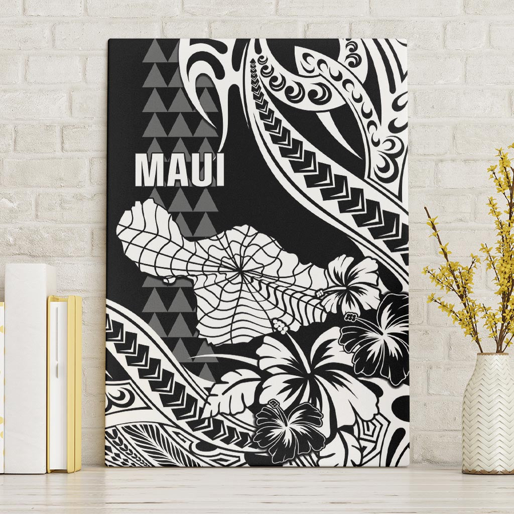 Hawaii Maui Upena Kiloi Canvas Wall Art Kakau Tribal Pattern Black Version LT05 Without Frame Black - Polynesian Pride