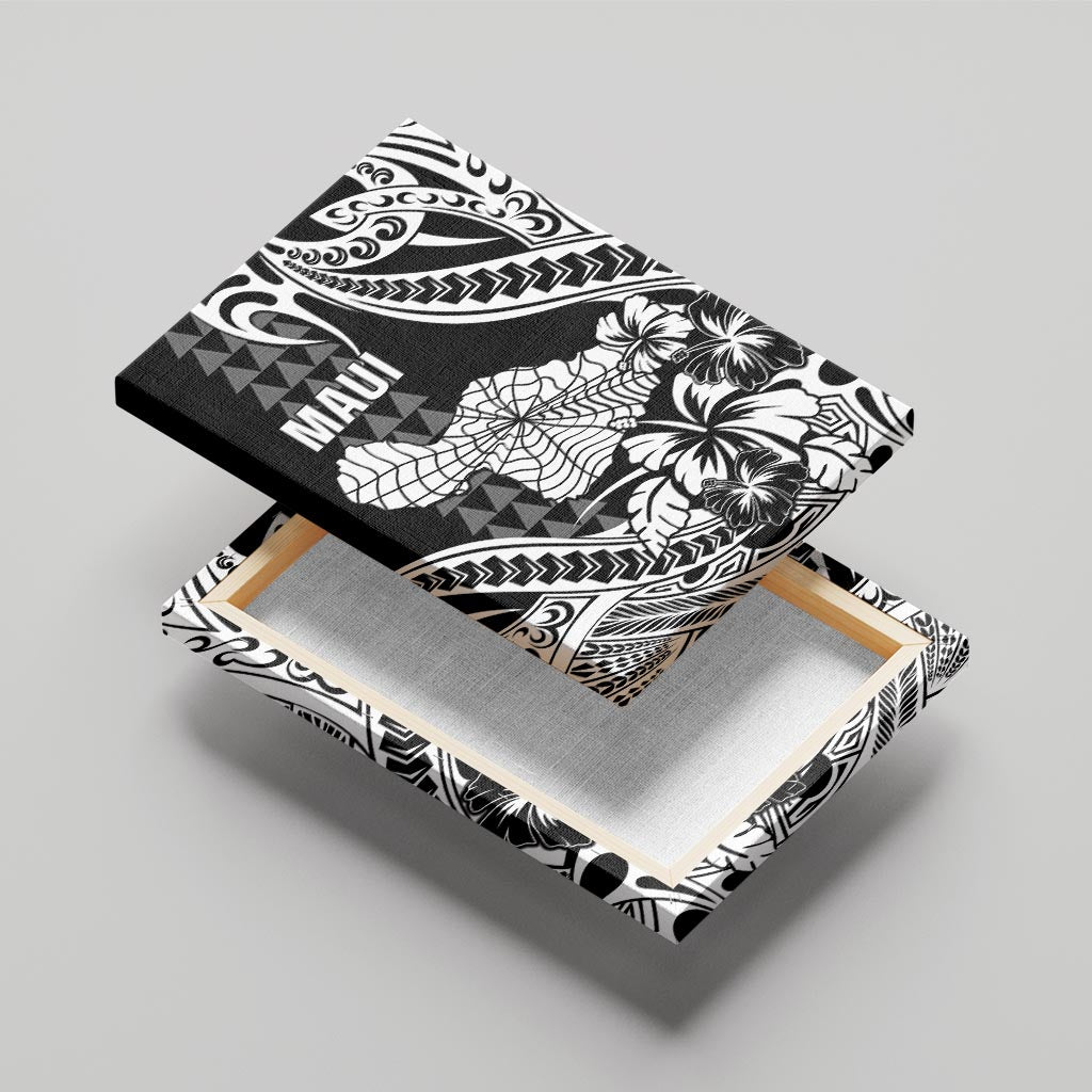 Hawaii Maui Upena Kiloi Canvas Wall Art Kakau Tribal Pattern Black Version LT05 - Polynesian Pride