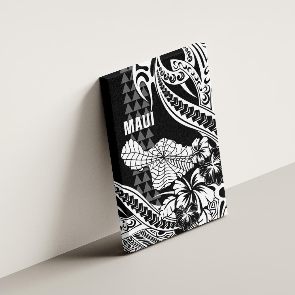 Hawaii Maui Upena Kiloi Canvas Wall Art Kakau Tribal Pattern Black Version LT05 - Polynesian Pride