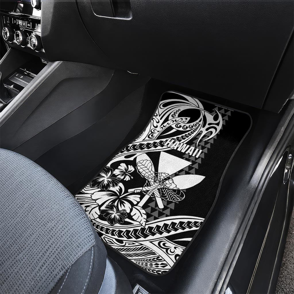 Hawaii Maui Upena Kiloi Car Mats Kakau Tribal Pattern Black Version LT05 - Polynesian Pride