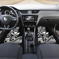 Hawaii Maui Upena Kiloi Car Mats Kakau Tribal Pattern Black Version LT05 Set 2pcs - Front Black - Polynesian Pride
