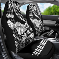 Hawaii Maui Upena Kiloi Car Seat Cover Kakau Tribal Pattern Black Version LT05 - Polynesian Pride