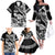 Hawaii Maui Upena Kiloi Family Matching Off The Shoulder Long Sleeve Dress and Hawaiian Shirt Kakau Tribal Pattern Black Version