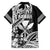 Hawaii Maui Upena Kiloi Family Matching Puletasi and Hawaiian Shirt Kakau Tribal Pattern Black Version