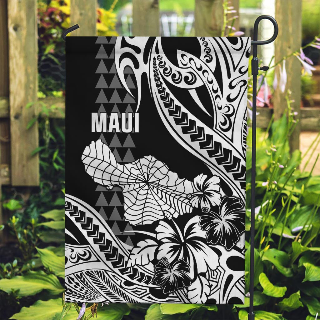 Hawaii Maui Upena Kiloi Garden Flag Kakau Tribal Pattern Black Version LT05 Garden Flag Black - Polynesian Pride