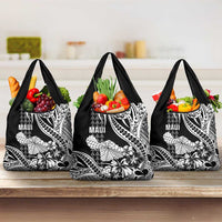 Hawaii Maui Upena Kiloi Grocery Bag Kakau Tribal Pattern Black Version LT05 3-pack One Size Black - Polynesian Pride