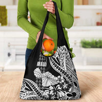 Hawaii Maui Upena Kiloi Grocery Bag Kakau Tribal Pattern Black Version LT05 - Polynesian Pride