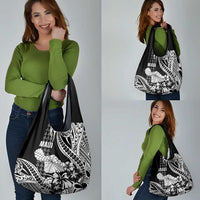 Hawaii Maui Upena Kiloi Grocery Bag Kakau Tribal Pattern Black Version LT05 - Polynesian Pride