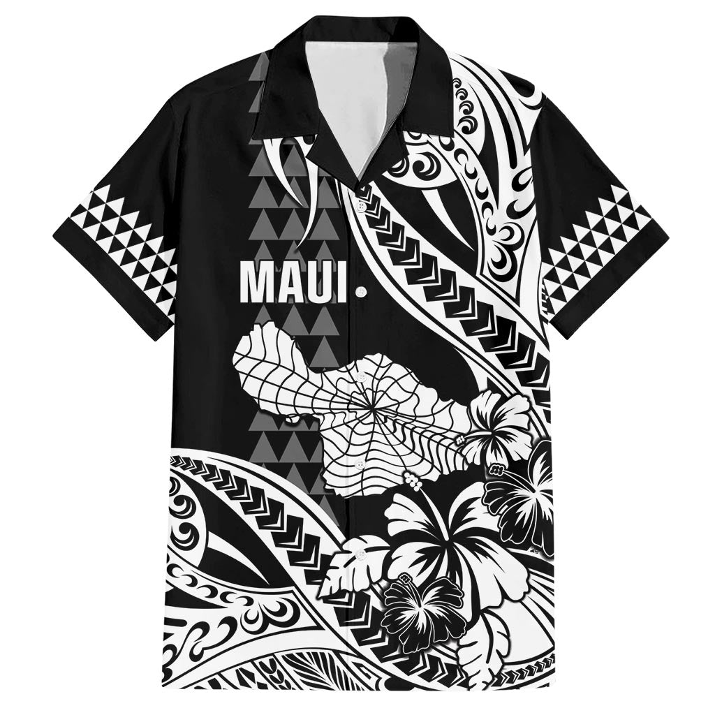 Hawaii Maui Upena Kiloi Hawaiian Shirt Kakau Tribal Pattern Black Version LT05 Black - Polynesian Pride