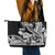 Hawaii Maui Upena Kiloi Leather Tote Bag Kakau Tribal Pattern Black Version