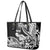 Hawaii Maui Upena Kiloi Leather Tote Bag Kakau Tribal Pattern Black Version