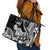 Hawaii Maui Upena Kiloi Leather Tote Bag Kakau Tribal Pattern Black Version