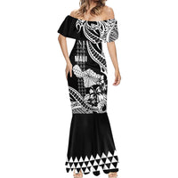 Hawaii Maui Upena Kiloi Mermaid Dress Kakau Tribal Pattern Black Version LT05 - Polynesian Pride