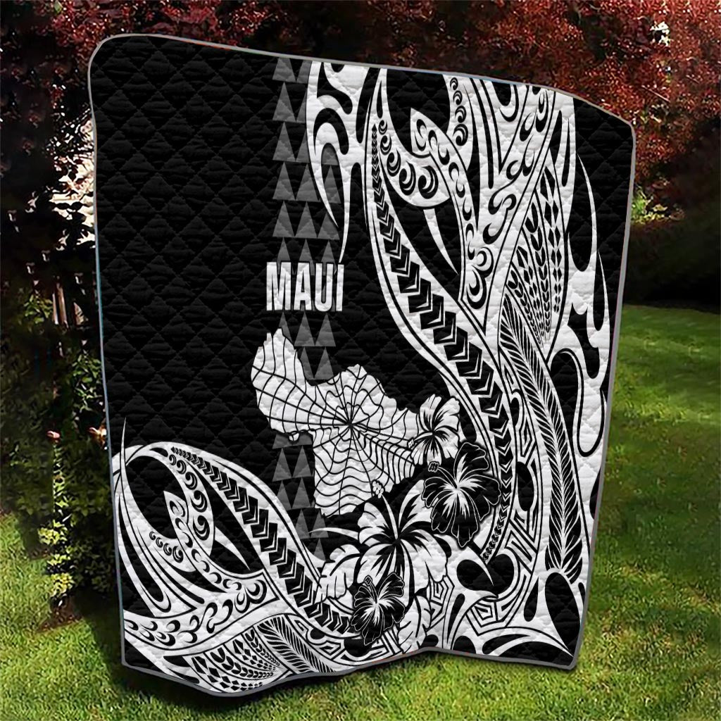 Hawaii Maui Upena Kiloi Quilt Kakau Tribal Pattern Black Version LT05 - Polynesian Pride