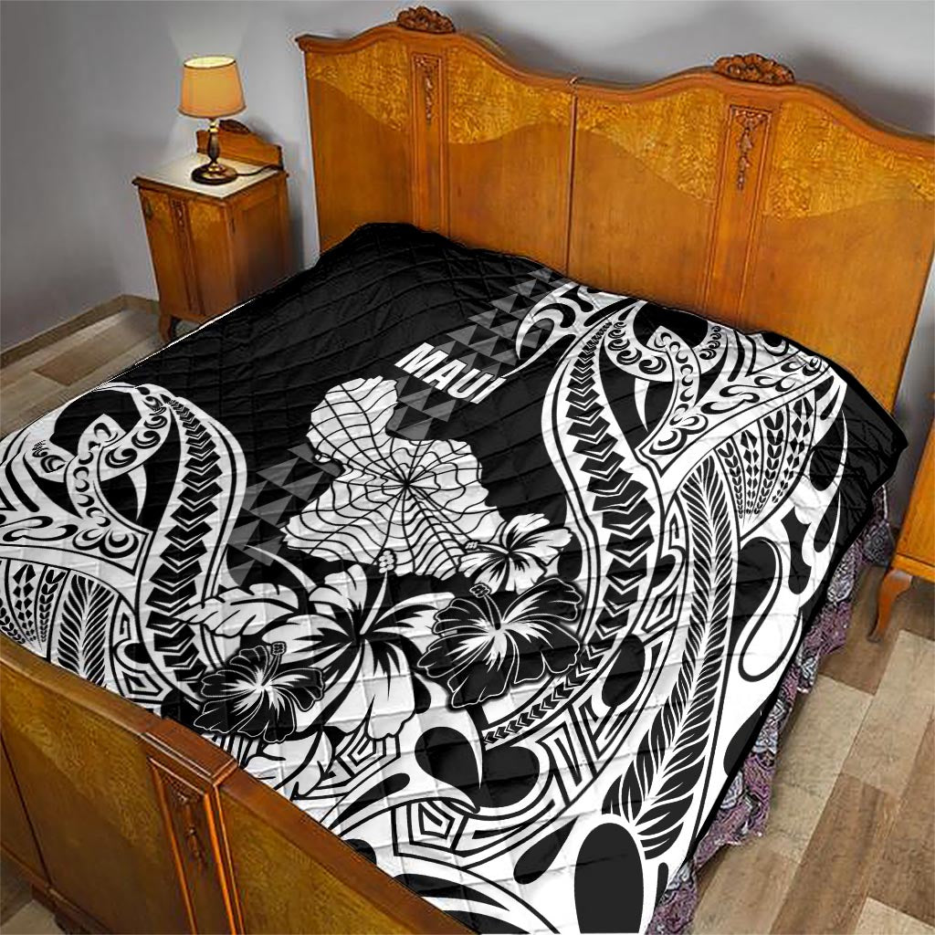 Hawaii Maui Upena Kiloi Quilt Kakau Tribal Pattern Black Version LT05 - Polynesian Pride
