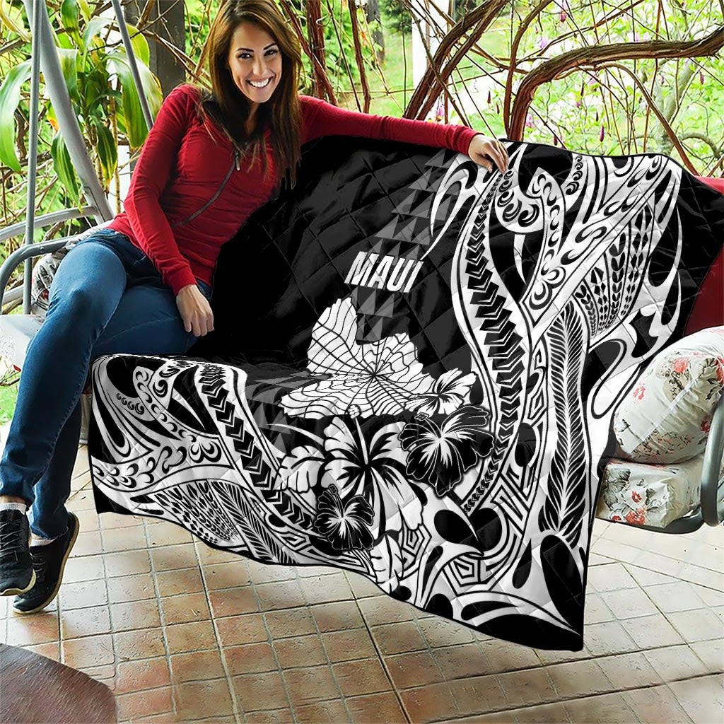 Hawaii Maui Upena Kiloi Quilt Kakau Tribal Pattern Black Version LT05 - Polynesian Pride