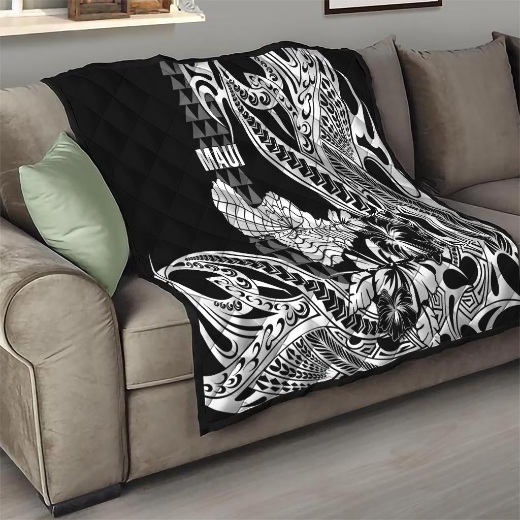 Hawaii Maui Upena Kiloi Quilt Kakau Tribal Pattern Black Version LT05 - Polynesian Pride
