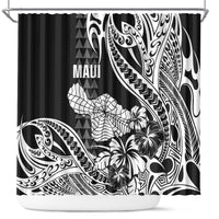 Hawaii Maui Upena Kiloi Shower Curtain Kakau Tribal Pattern Black Version LT05 Black - Polynesian Pride