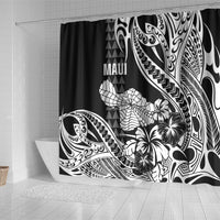 Hawaii Maui Upena Kiloi Shower Curtain Kakau Tribal Pattern Black Version LT05 - Polynesian Pride