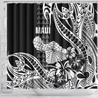 Hawaii Maui Upena Kiloi Shower Curtain Kakau Tribal Pattern Black Version LT05 - Polynesian Pride