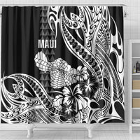 Hawaii Maui Upena Kiloi Shower Curtain Kakau Tribal Pattern Black Version LT05 - Polynesian Pride