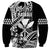 Hawaii Maui Upena Kiloi Sweatshirt Kakau Tribal Pattern Black Version