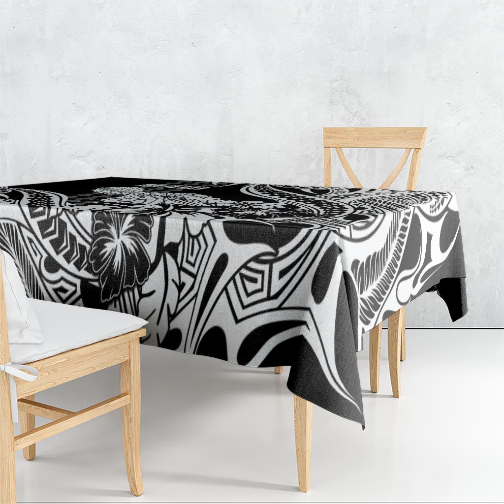 Hawaii Maui Upena Kiloi Tablecloth Kakau Tribal Pattern Black Version LT05 - Polynesian Pride