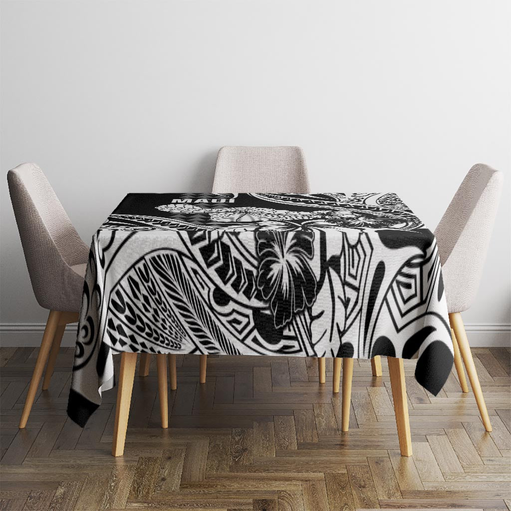 Hawaii Maui Upena Kiloi Tablecloth Kakau Tribal Pattern Black Version LT05 - Polynesian Pride