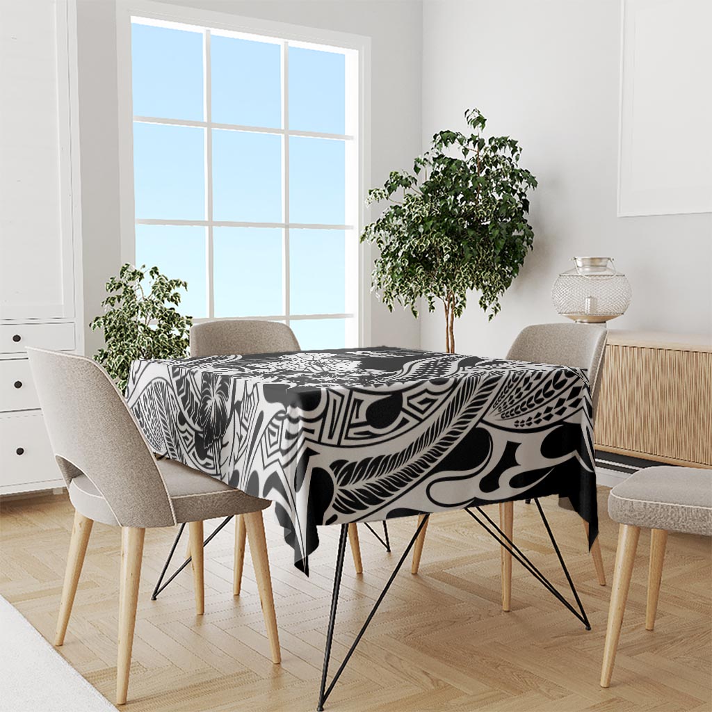 Hawaii Maui Upena Kiloi Tablecloth Kakau Tribal Pattern Black Version LT05 - Polynesian Pride
