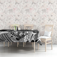 Hawaii Maui Upena Kiloi Tablecloth Kakau Tribal Pattern Black Version LT05 - Polynesian Pride