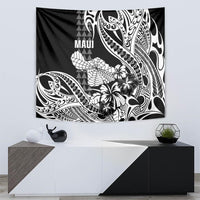 Hawaii Maui Upena Kiloi Tapestry Kakau Tribal Pattern Black Version LT05 - Polynesian Pride