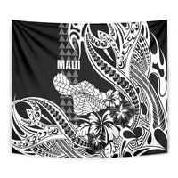 Hawaii Maui Upena Kiloi Tapestry Kakau Tribal Pattern Black Version LT05 - Polynesian Pride