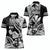 Hawaii Maui Upena Kiloi Women Polo Shirt Kakau Tribal Pattern Black Version