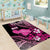 Hawaii Maui Upena Kiloi Area Rug Kakau Tribal Pattern Pink Version