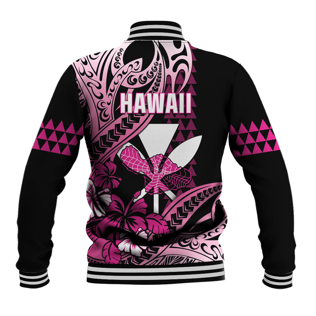 Hawaii Maui Upena Kiloi Baseball Jacket Kakau Tribal Pattern Pink Version LT05 - Polynesian Pride
