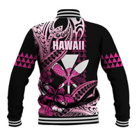 Hawaii Maui Upena Kiloi Baseball Jacket Kakau Tribal Pattern Pink Version LT05 - Polynesian Pride