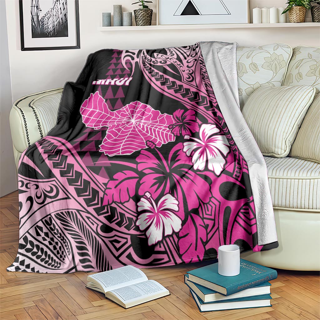 Hawaii Maui Upena Kiloi Blanket Kakau Tribal Pattern Pink Version LT05 Pink - Polynesian Pride