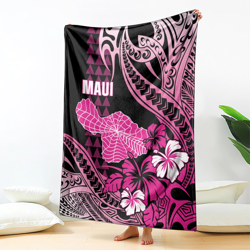 Hawaii Maui Upena Kiloi Blanket Kakau Tribal Pattern Pink Version LT05 - Polynesian Pride