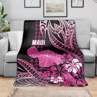Hawaii Maui Upena Kiloi Blanket Kakau Tribal Pattern Pink Version LT05 - Polynesian Pride