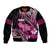 Hawaii Maui Upena Kiloi Bomber Jacket Kakau Tribal Pattern Pink Version