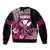 Hawaii Maui Upena Kiloi Bomber Jacket Kakau Tribal Pattern Pink Version