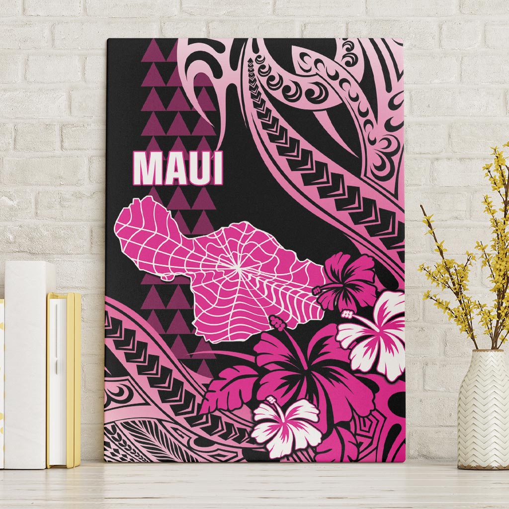 Hawaii Maui Upena Kiloi Canvas Wall Art Kakau Tribal Pattern Pink Version LT05 Without Frame Pink - Polynesian Pride