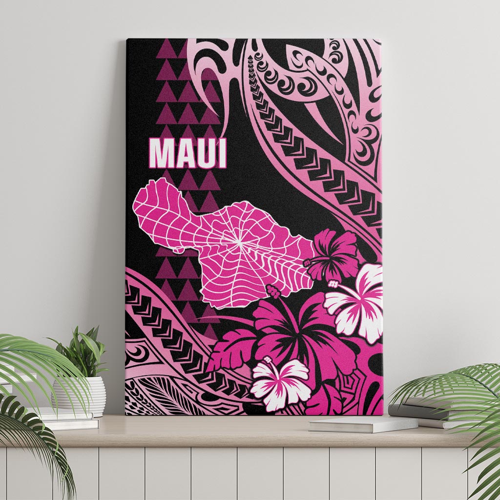 Hawaii Maui Upena Kiloi Canvas Wall Art Kakau Tribal Pattern Pink Version LT05 - Polynesian Pride