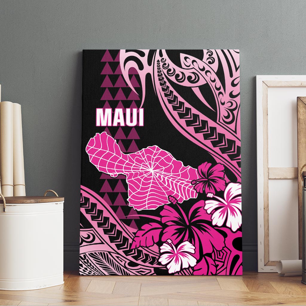 Hawaii Maui Upena Kiloi Canvas Wall Art Kakau Tribal Pattern Pink Version LT05 - Polynesian Pride